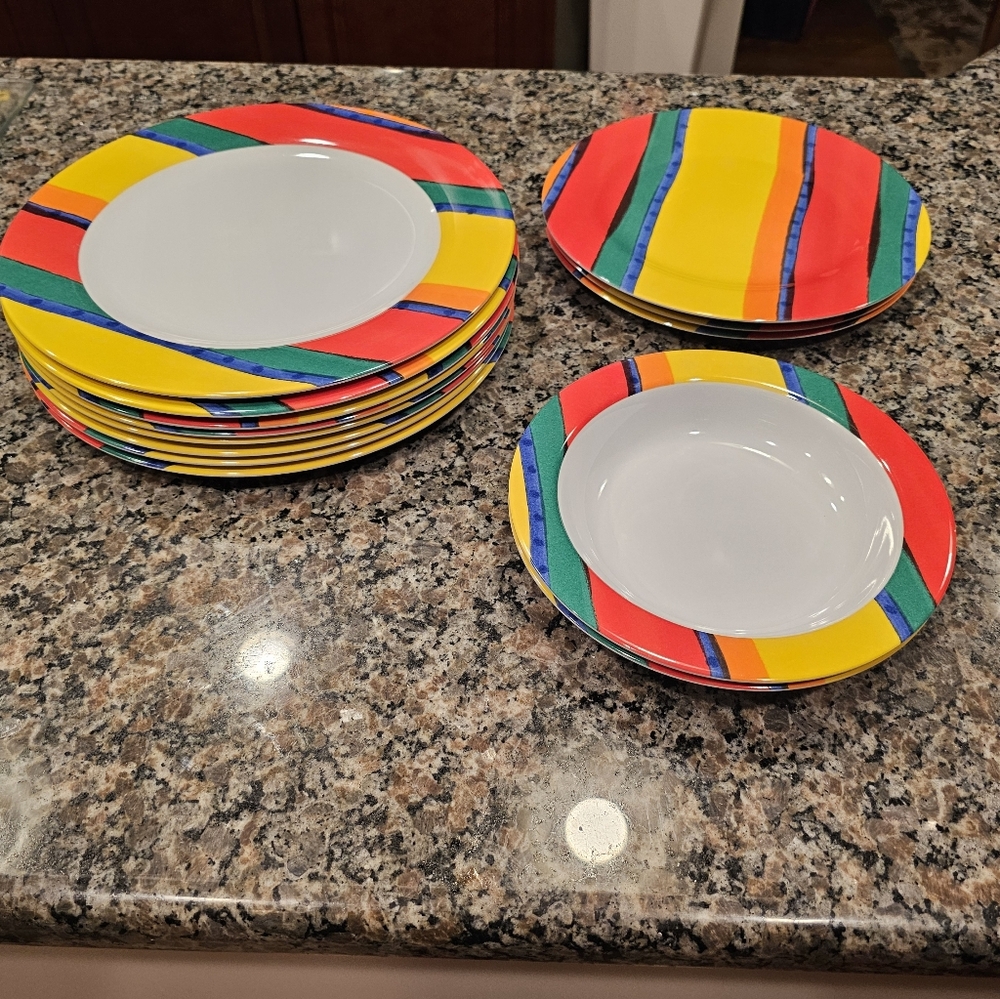 Colorful Striped Dinnerware Set
